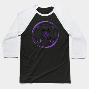 Hope•Faith•Strength Awareness ribbon (Purple&Black) Baseball T-Shirt